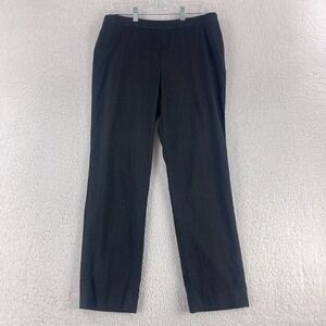 Lafayette 148‎ Gray Ankle Straight Leg Dress Pants Womens Wool Flat Front Size 6